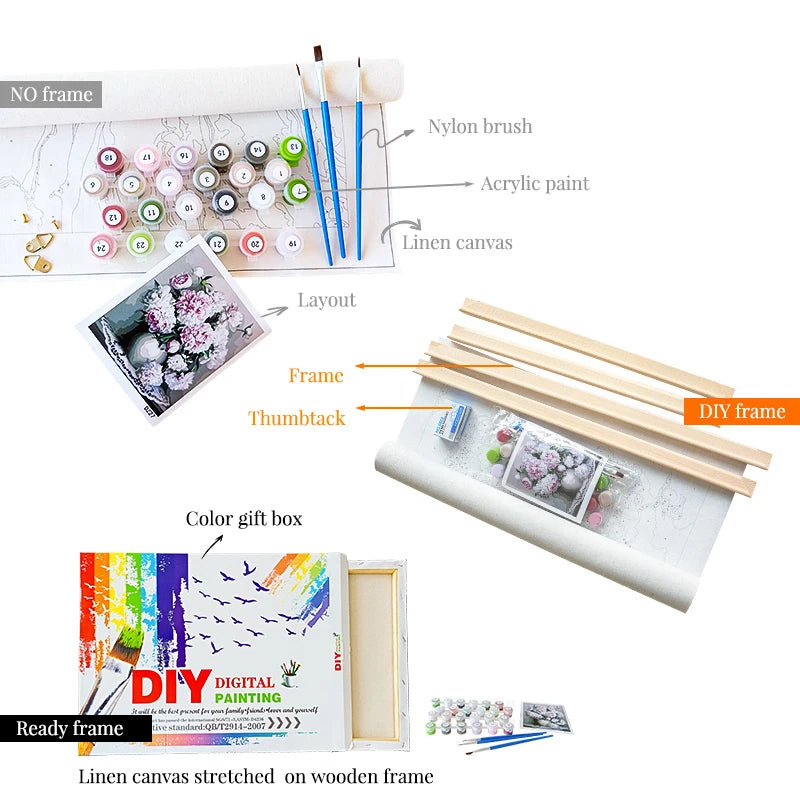 SDOYUNO 60x120cm Painting By Numbers Kits Abstract Simple Picture Handpainted On Number Oil Paint With Number For Diy Gift