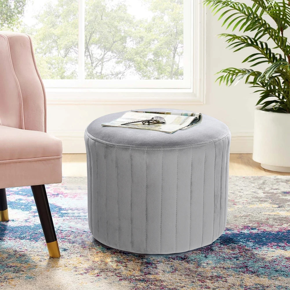 Celeste Velvet Ottoman