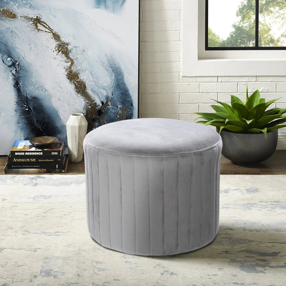 Celeste Velvet Ottoman