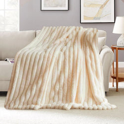 Image of Beige Isla Extra thick Throw
