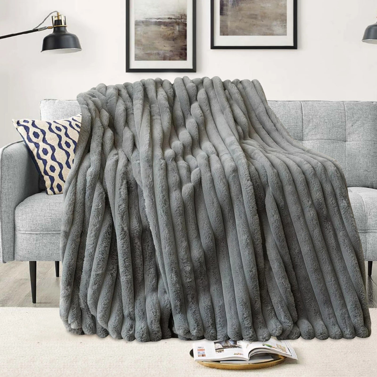 Grey Isla Extra thick Throw