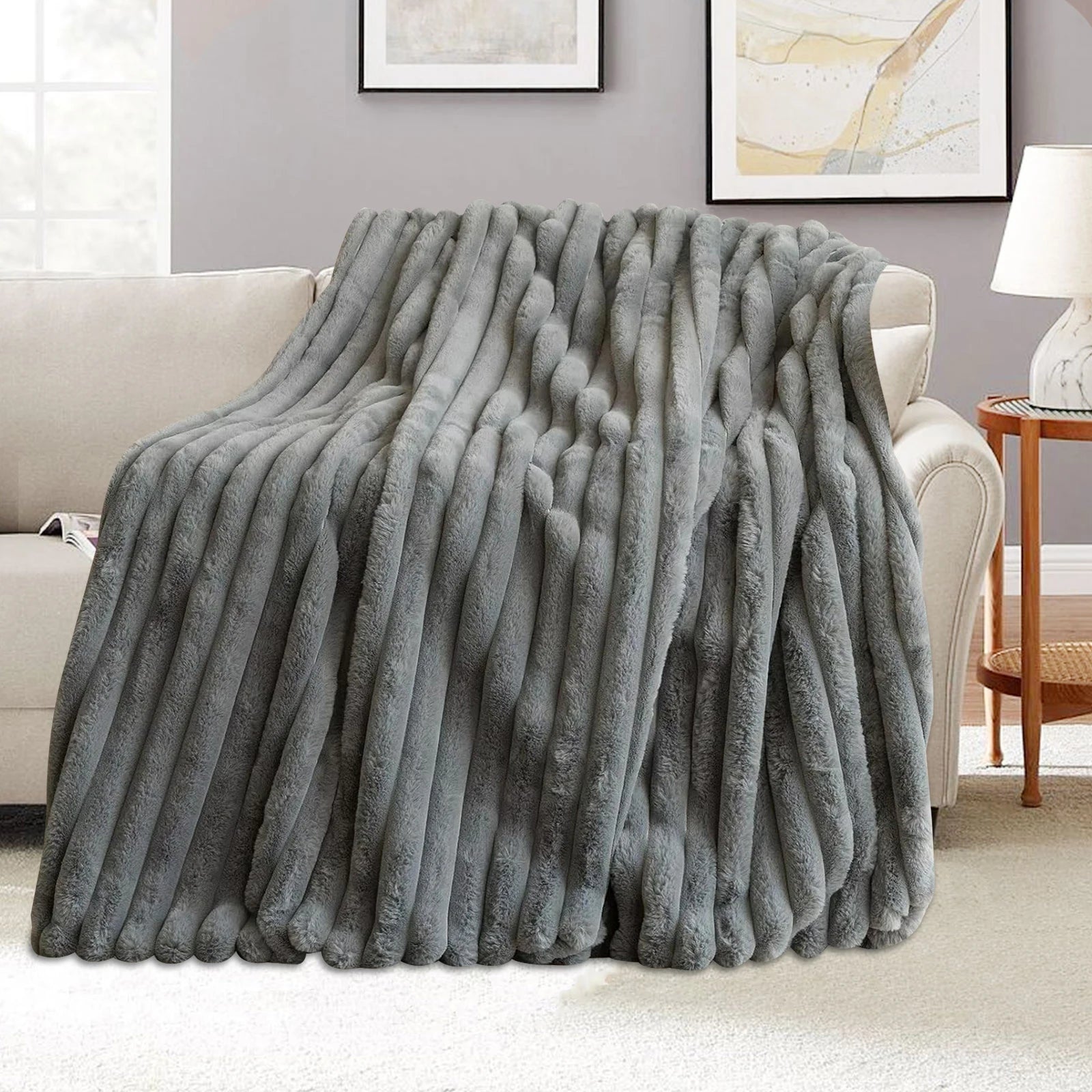 Grey Isla Extra thick Throw